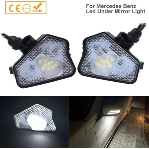 2x Super White Side Mirror Puddle Light, LED Under Mirror Car Lights Lamp For Mercedes Benz W204 W212 W176 W246 C219 W221 ACES