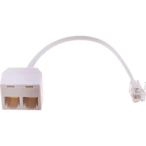 2 Way Outlet 4C RJ11 Telephone Phone Modular Line Splitter Adapter