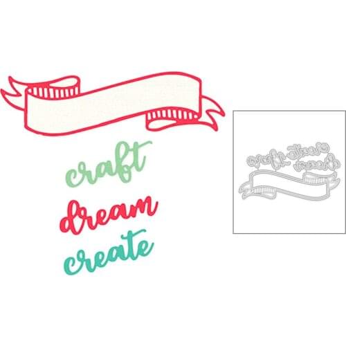 2020 New Word Create Dream Craft and Banner Label Metal Cutting Dies For DIY Scrapbooking Greeting Card Paper Making no stamps