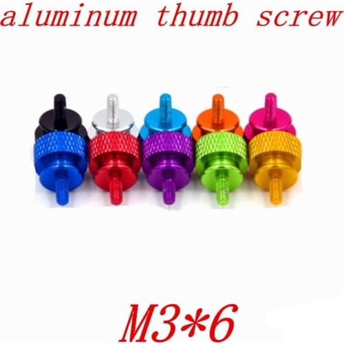5pcs M3 computer case screw Aluminum Alloy Colourful Step Hand Tighten thumb Screw