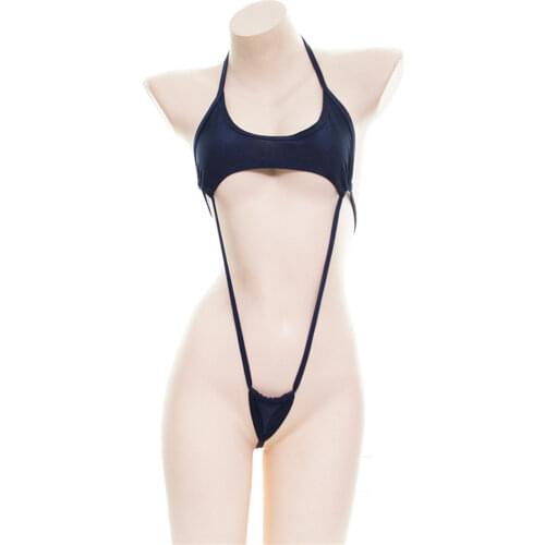 Bikini 2019 Sexy Solid color Hanging neck String Lace lovely Teenage girl Beach swimwear women one piece swimsuit women monokini