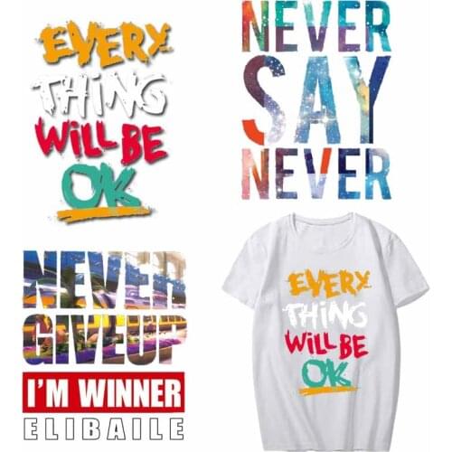 Colorful Letter Patch Iron-on Transfers for Clothes Sticker Print on T-shirt Jacket Heat Transfer Vinyl Applique Thermal Press D