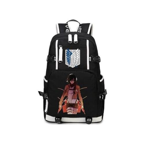 Hot Anime Attack on Titan Backpack School Student Bags Unisex Large Capacity Laptop Daily Commuting Mochila