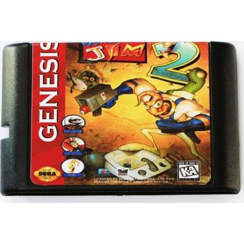 Earth Worm Jim 2 16 bit MD Game Card For Sega Mega Drive For SEGA Genesis