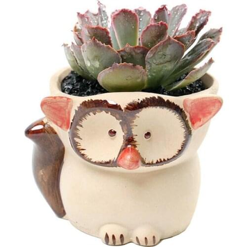 Ceramic Flowerpot Plant Vase Container Office Decorated Ornamtns Cartoon Creative Elephant Rabbit Owl Fox Animal Flowerpot
