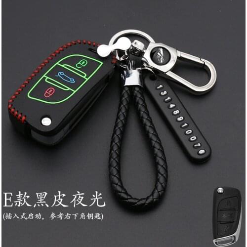 Leather Car Key Case Cover For Peugeot boxer 5008 508 308 2008 Expert 407 107 307 301 206 208 807 Key Fob Ring Shell Accessories