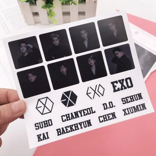 KPOP EXO PLANET 5 Five Tour Concert CHANYEOL D.O. BAEKHYUN SEHUN LAY SUHO XIUMIN Transparent Stickers Sticking Figures New