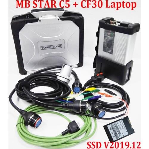 Best MB Star C5 Laptop CF30 with Newest V2020.12 SSD MB SD Connect C5 Software for Car&Truck Diagnostic Tool Work Directly