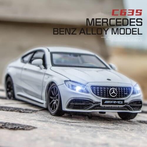 1:32 Benz C63S Coupe Alloy Model Diecasts Metal Vehicle Car Model Collection Simulation Sound Light Boys Toy For Childrens Gift