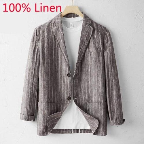 New Arrival Fashion High Quality Spring And Summer Stripe Casual Suit Coat Men Thin Blazers Size S M L XL 2XL