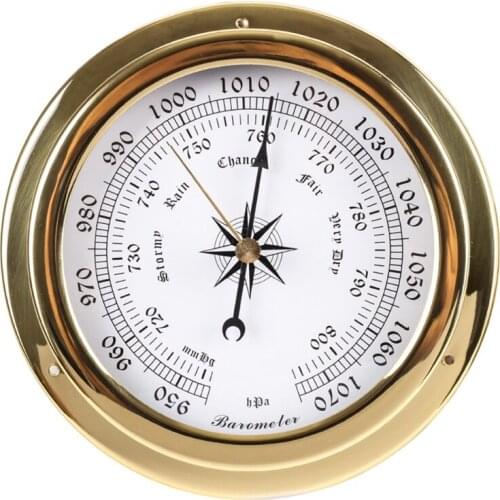 145mm Wall Mounted Thermometer Hygrometer Barometer Watch Tidal Clock Weather Station Indoor Outdoor