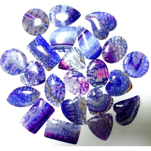 Natural Stone Brazil stripe Agates Water drops Ellipse rectangle Charm geode onyx Pendant for DIY Jewelry Making Necklace10pcs