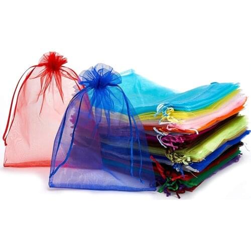 Wholesale Organza Jewelry Bag Christmas Decoration Drawable Bags Gift Pouches Jewelery Packaging Present Sweets Pouches 10x12cm