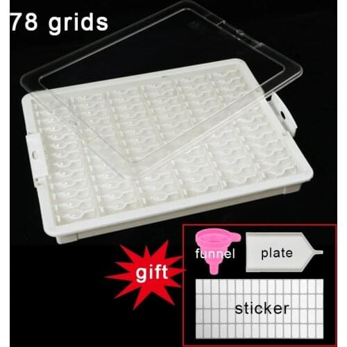 42/50/78 Grids Storage Sticker Boxes Tools Diamond Painting Embroidery Accessories Bead Organizer Jewelry Storage Case Containe
