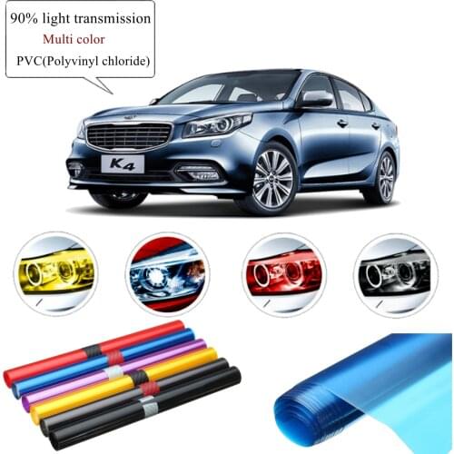 30 x 100cm PVC Car Foil Film Auto Vehicle Tail light Headlight Wrap Sticker Decal Purple Blue Red Yellow Black Brown