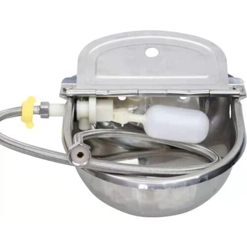 Cow Drinking Bowl Stainless Steel Automatic Float Water Outlet Cup Goat Drinker For Pig/Cattle/Sheep/Horse/Dog With Tube