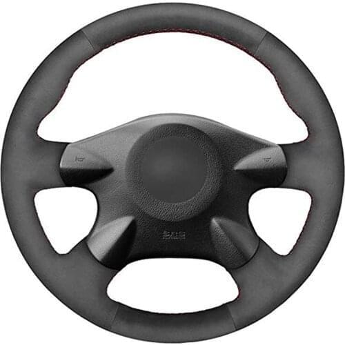 Hand Sew Black Suede Car Steering Wheel Cover for Nissan Almera (N16) X-Trail (T30) Primera Sunny Avenir