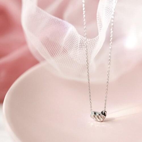 S925 3Pcs/Lot 3D double-sided love charm chain female tide light luxury Fashion Necklaces