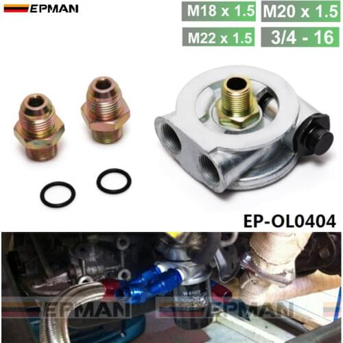 OIL COOLER FILTER SANDWICH PLATE + THERMOSTAT ADAPTOR (AN10 or AN8) FITTINGS EP-OL0404