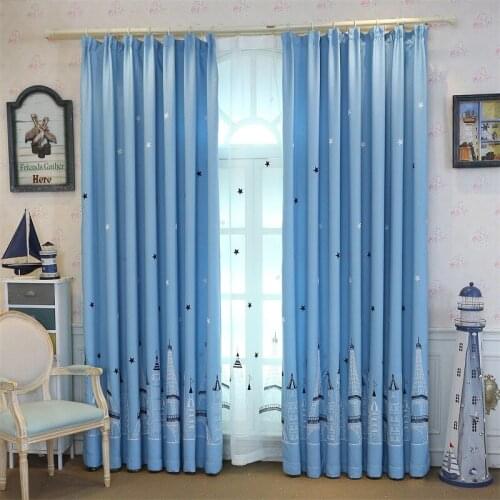 Embroidery Curtain Window Boy Children Room Cartoon Finished Blackout Kids Curtains For Bedroom Living Rideaux
