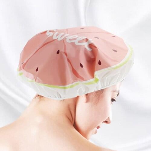 Cute Fruit Pattern Shower Cap Cartoon Women Bathing Shower Cap Shampoo Cap