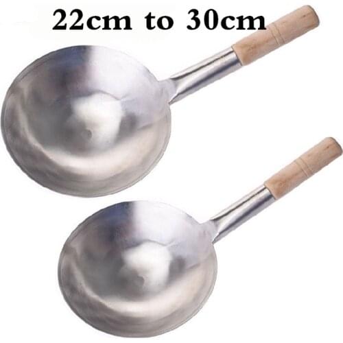 Thick Stainless Steel Mesh Strainer Colander wok wooden Handle Cookware Oil Flour Sifter Colander Kitchen Cooking steamer wok