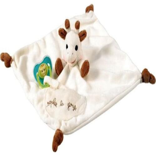 Sophia deer baby toy organic plush comfort towel doll clip embroidered words Comfortable cotton appease No pacifier