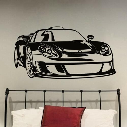 Sport Racing Car Wall Decal Vehicle Vinyl Glass Stickers Cool Teens Boys Bedroom Living Room Garage Home Decoration Mural Q214