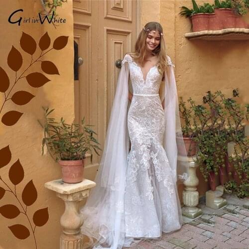 Robe de mariée Princess Illusion Back Lace Wedding Dresses Mermaid Short Sleeves Vestido De Novia Bridal Gowns Court Train