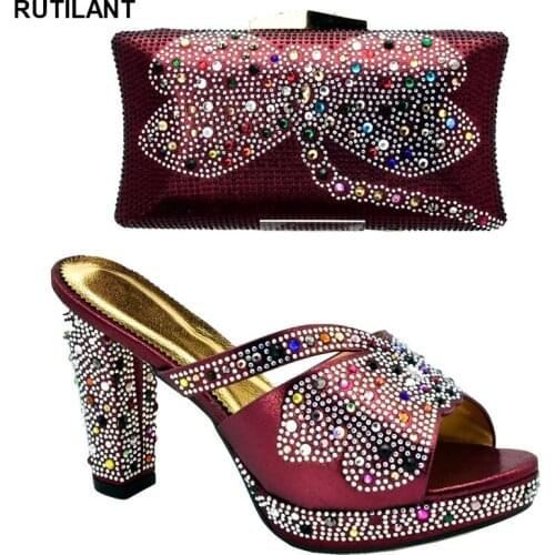 New Fashion Matching Shoes and Bag Set In Heels Italian Shoe and Bag Set for Party In Women Nigerian Women Party Pumps and Bag