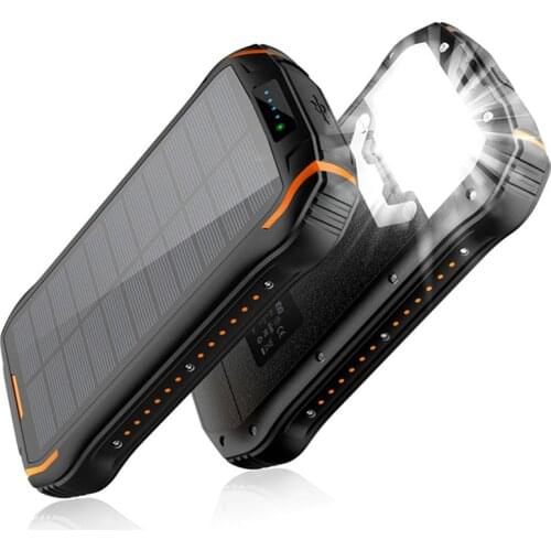 26800mAh Solar Power Bank PD18W Poverbank For iPhone 11 XR Samsung Xiaomi Powerbank Portable Charger Waterproof External Battery