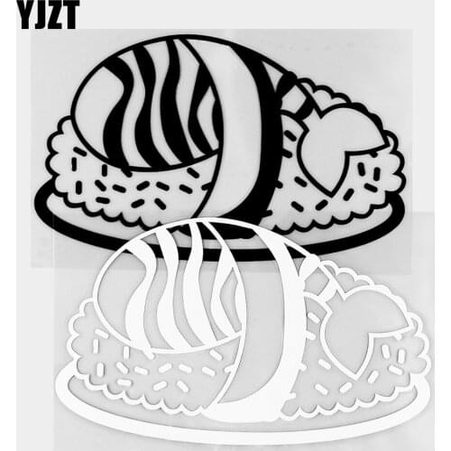 YJZT 14.8×8.8CM Sushi Car Sticker Japanese Food Vinyl Decals Mural Window Glass Decoration Black / Silver 20B-0354