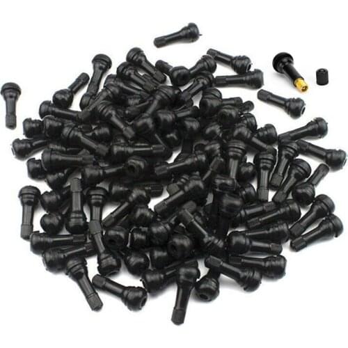 10/20/50/100PCS TR413 Snap-In Black Rubber Tire Valve Stems Short Rod Car Accessory