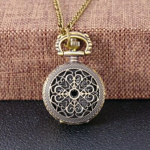 10pcs/lot )Mini Filigree carved heart steampunk Pocket Watch Necklace chain pendant wholesales party gift S012