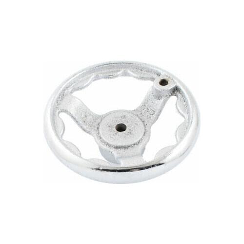 120mm 3 Spoke Round Hand Wheel Silver Tone for Industrial Lathe
