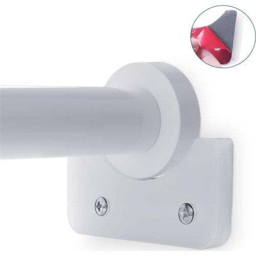 2Pcs Shower Curtain Rod Holders,Adhesive Bathroom Rod Holder Rod Socket Avoid Falling Rod to Hurt People or Damage Bathtub Tile