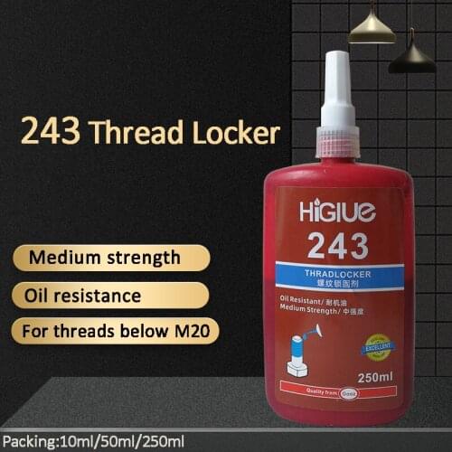 250ml screw adhesive 243 anaerobic super glue medium strength anti-loose anti-slip seal thread locker