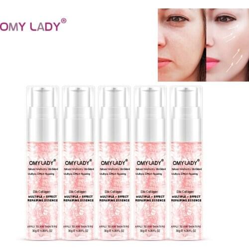 5PCS OMY LADY Silk Collagen Face Serum Tightening Pores Repairing Anti Aging Whitening Repair Shrink Pore Lift Firm Skin Care