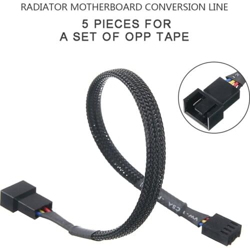 For PC Case Fan 5pcs 3 Pin 4 Pin Computer CPU Cooling System Extension Cable Radiator Motherboard Conversion Cord Pohiks
