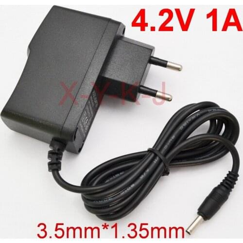 50pcs High quality 4.2V 1A polymer Lithium Ion Battery Li-ion LiPo 2S charger Power Adapter Dual IC DC 3.5mm*1.35mm EU plug