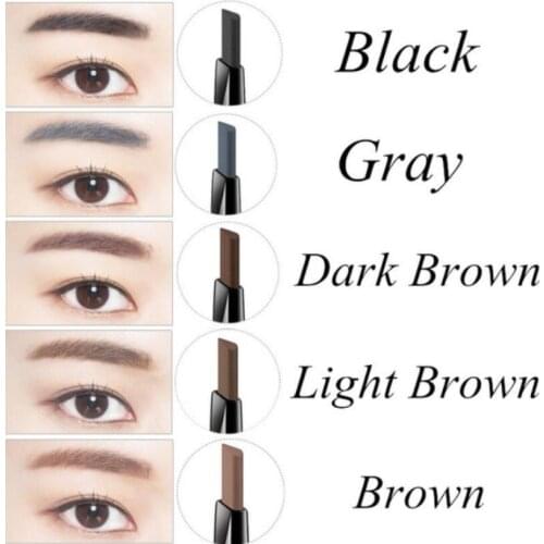 8pcs/set Automatic Eyebrow Pencil Eye Brow Pen with 4pcs Replacement Brow Brush with 3pcs Eyebrow Stencils Cosmetic Makeup Tools