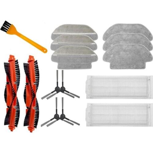 Promotion!15Pcs Parts Kit For Xiaomi Mijia STYJ02YM Sweeping Mopping Robot Vacuum Cleaner Side Roller HEPA Filter Main Brush Mop