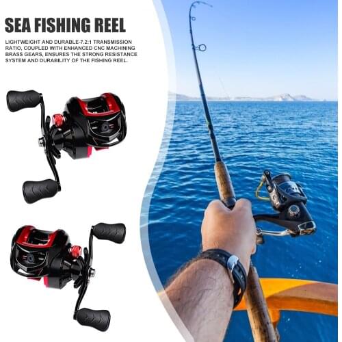 Anti-rust Fishing Baitcasting Reel High Speed Metal 7.2:1 Casting Fishing Gear Saltwater Freshwater Fishing Wheel Tackle