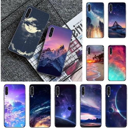 Mountain Starry sky moon universe Phone Case For Samsung galaxy A S note 10 7 8 9 20 30 31 40 50 51 70 71 21 s ultra plus