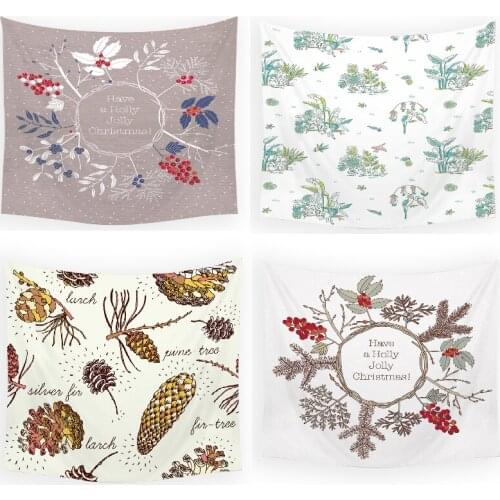 Flowers leaves and pine nuts witchcraft supplies room decor aesthetic pink tapestry wall decor bedroom boho decoration mandala