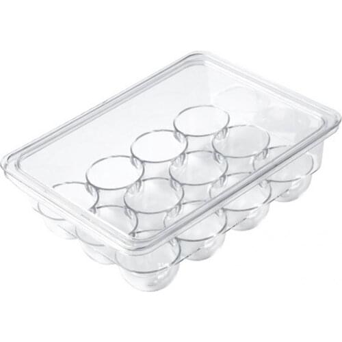 Egg Organizer Space Saving Egg Tray Anti-collision with Lid Practical Temperature Resistant Egg Storage Box