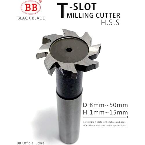 BB T Slot Milling Cutter for Metal HSS Woodruff Key Seat Router Bit Thickness 1-12mm Diameter 8-50mm
