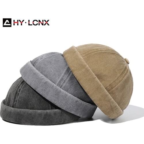 Men Women Melon Cap Skullcap Sailor Cap Brimless Vintage Streetwear Adjustable Cotton Hip Hop Brimless Beanies Baseball Cap Hats