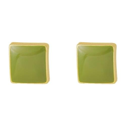 Korean Green Small Square Simple Temperament Small New Earrings Earrings Earings Fashion Jewelry Earrings For Women