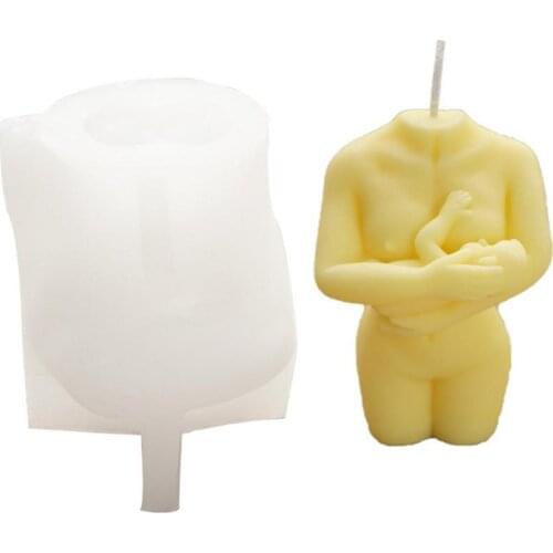Creative Mom Holding Baby Candle Mold DIY Human Body Art Aromatherapy Candle Silicone Mold Handmade Craft Casting Mould